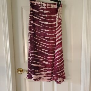 Young Fabulous & Broke Elegant Skirt In Cherry Lacquer Reef Wash Size S